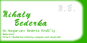 mihaly bederka business card